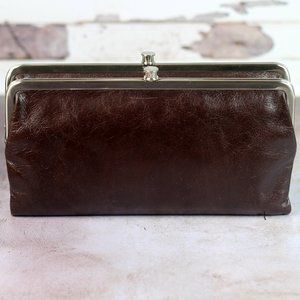 HOBO LAUREN Leather Bifold Wallet Mogano Brown